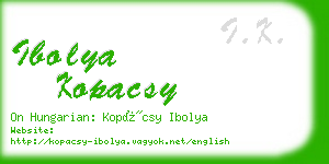 ibolya kopacsy business card